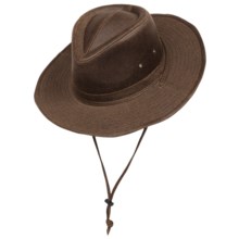 43%OFF メンズつばの帽子 ドーフマン・パシフィックフェイクレザーアウトバックハット - （男性用）UPF 50+ Dorfman Pacific Faux-Leather Outback Hat - UPF 50+ (For Men)画像